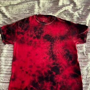Pacsun Red and Black Tie-Dye Men’s Shirt